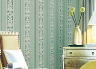 Economical Concise European Style Wallpaper , Striped Damask Embossed Wall Covering