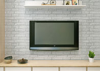 Greyish White Color Brick Printing Self Adhesive Wallpaper Modern Style For Living Room