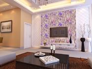 Purple Floral Pattern 3D Home Wallpaper , PVC 1.06M 3D Wallpaper For Room Wall
