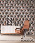 Fashion PVC 3D Home Wallpaper for Living Room Germetric Pattern Design