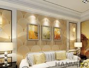 Household Wallcovering Supplier Beige Color Suede Wallpaper Best Prices in 0.53*10M/Roll