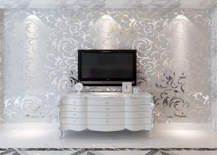 3D Design Silver Grey European Modern Wallpaper for Bedrooms TV Background