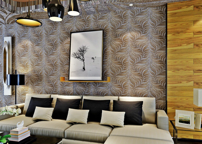 Embossed Modern Removable Wallpaper with Removable Vinyl Material 0.53*10M
