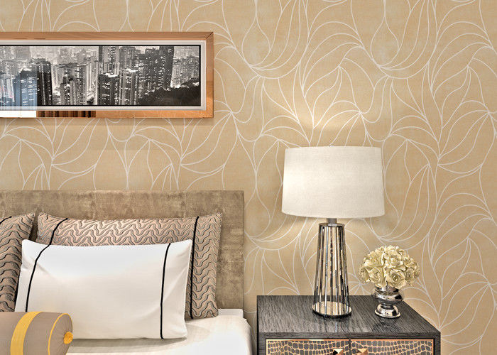 SGS Leaf Printing European Style Wallpaper with Multtfilament Surface Treatment
