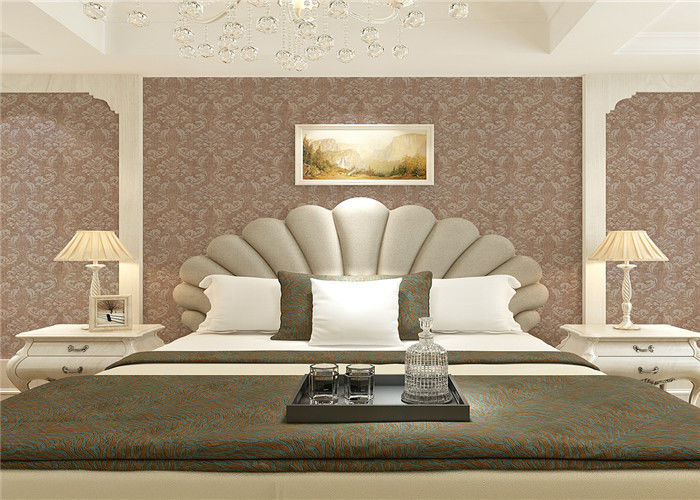 Wet Embossed Non Pasted Bedding Room European Style Wallpaper 0.53*10m