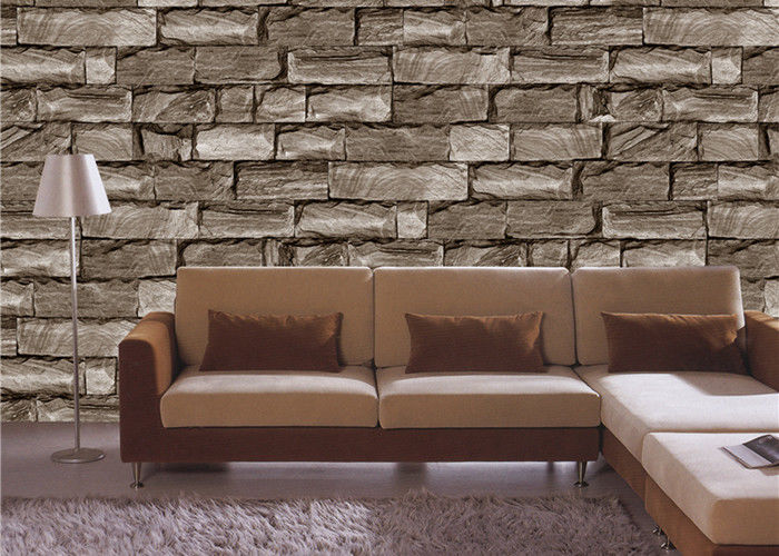 Gravel PVC 3D Home Wallpaper for bedroom / house walls , Soundproof
