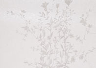 Waterproof Silver Rustic Floral Wallpaper , Removable Embossed Vinyl Wallpaper