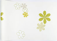 Japanese Style Durable Asian Inspired Wallpaper With Green Embossed Bloom