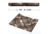 Luxurious Living Room Wallpaper Brown Color with 3D Leather Pattern , 0.53*10M size