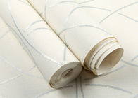 Beige Non Woven Wallcovering Paper , Modern Striped Wallpaper For Bedroom And Living Room