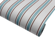 Removable Blue And Grey Striped Wallpaper Non Woven Wall Covering 0.53*10M