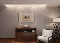 Embossed Living Room 3D Home Wallpaper with Symmetrical Floral Pattern , CSA approved