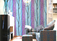 Tree Printing Room Decoration Contemporary Striped Wallpaper With PVC Material
