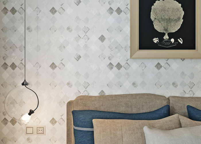 Non-woven White Color Modern Removable Wallpaper For the Beddingroom