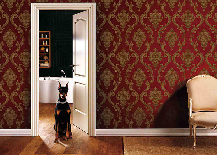 Eco - Friendly Classial Embossed Washable Vinyl Wallpaper With European Style